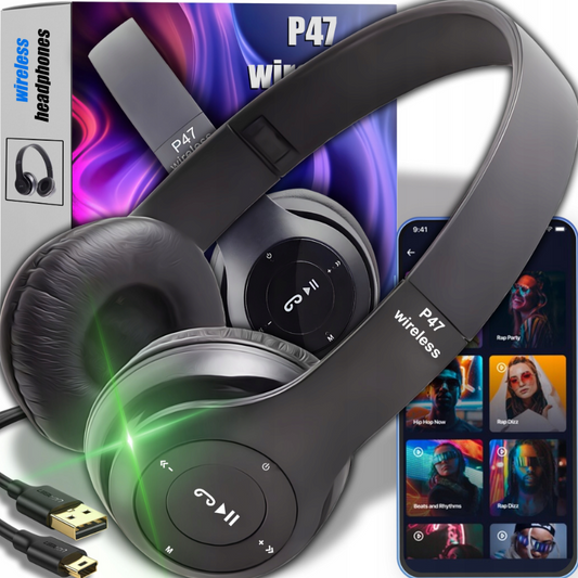 Belaidės ausinės P47 su triukšmo slopinimu ir mikrofonu