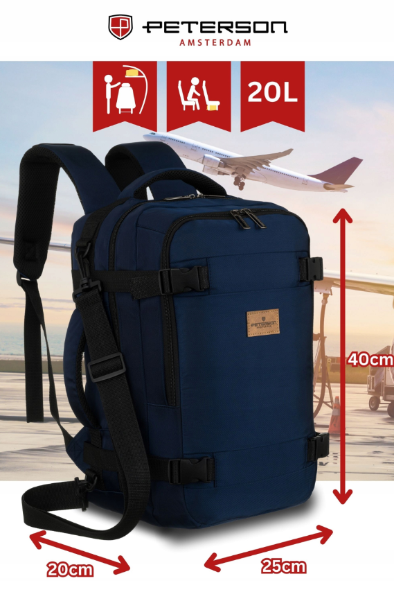 Kelioninė kuprinė - kabinos krepšys "Peterson" Mėlyna