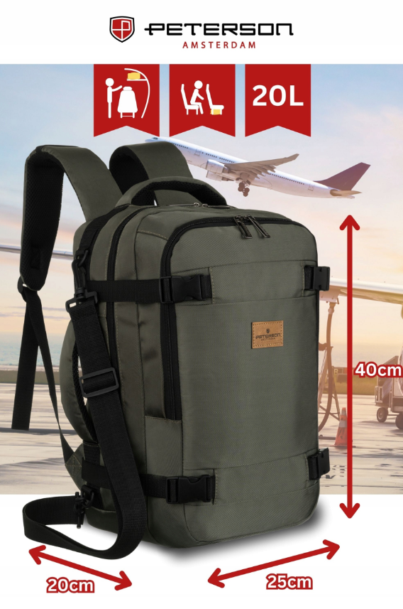 Kelioninė kuprinė - kabinos krepšys "Peterson" Khaki