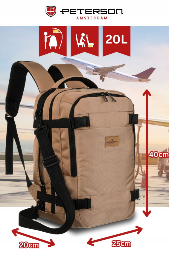 Kelioninė kuprinė - kabinos krepšys "Peterson" Ruda