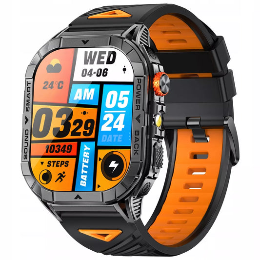 Vyriškas išmanusis lauko laikrodis sandarus IP68 AMOLED GlacierX Racer Black