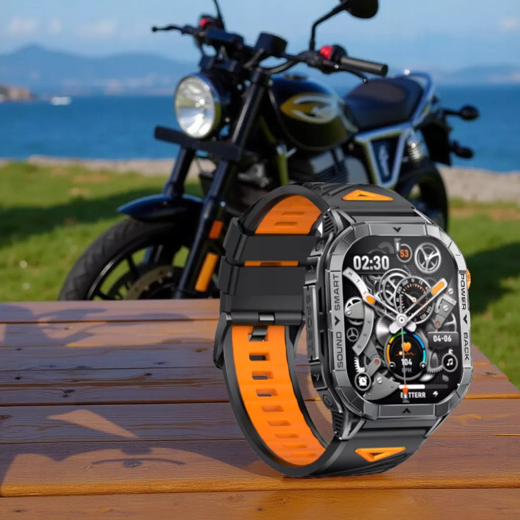Vyriškas išmanusis lauko laikrodis sandarus IP68 AMOLED GlacierX Racer Black
