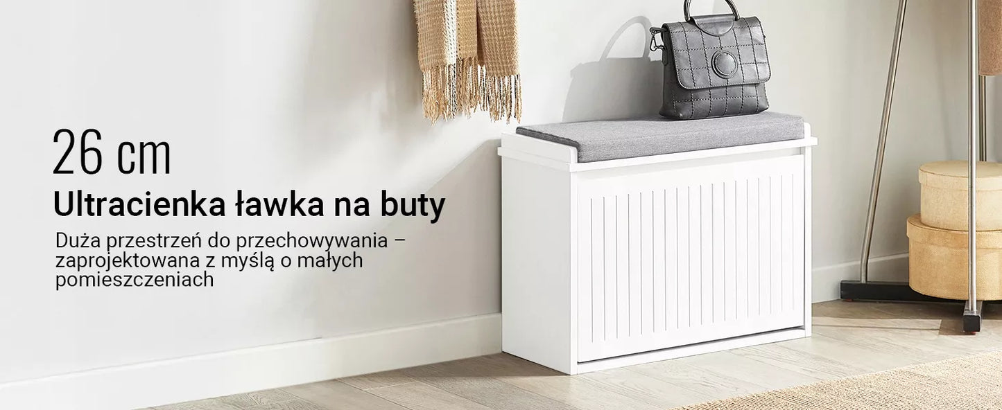 SoBuy Suolas su sėdimąja dalimi Batų spintelė Komoda prieškambariui FSR98-W