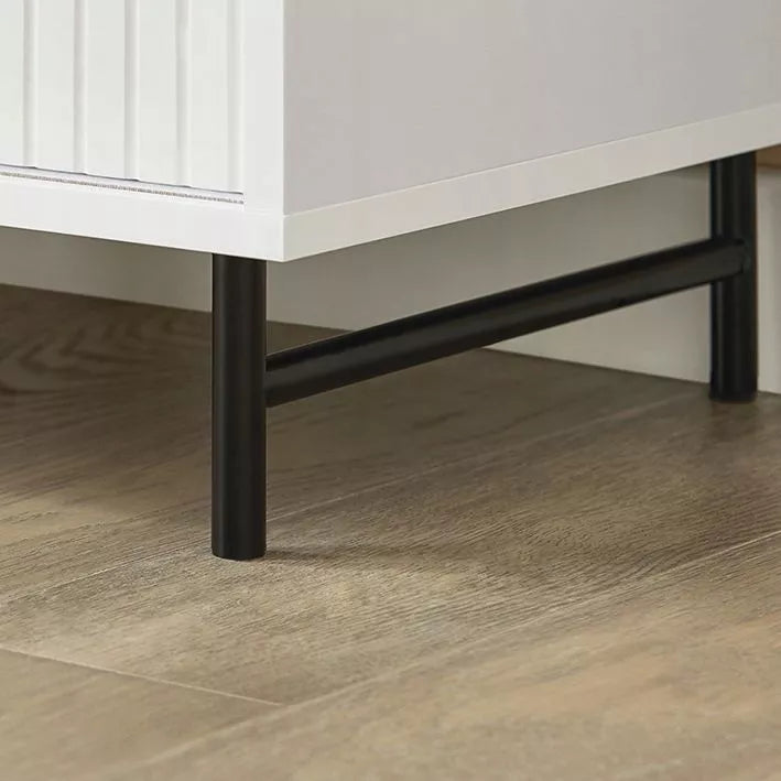 SoBuy Batų spintelė su sėdyne ir stumdomomis durelėmis FSR116-W
