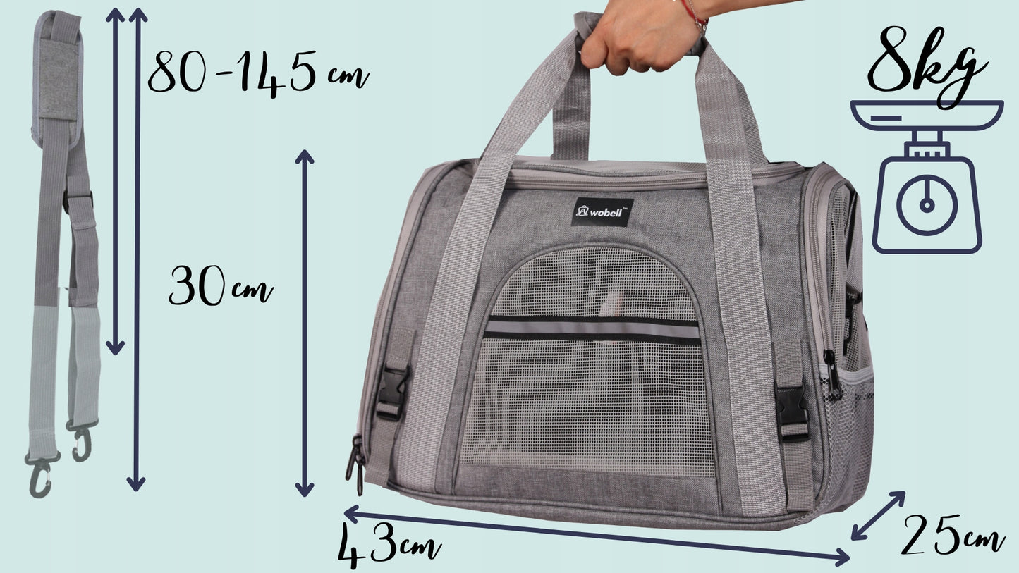 DVRĖLIS TRANS portavimo dėžė vežimėlis šunims katėms, su atidaromu šonu ir viršumi, su kilimėliu