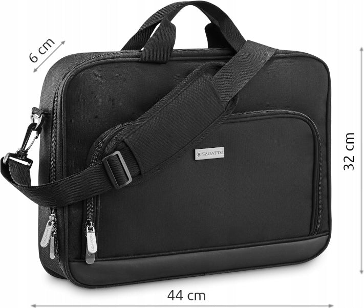 15,6 colių lengvas didelis juodas darbo krepšys moterims ir vyrams ZAGATTO