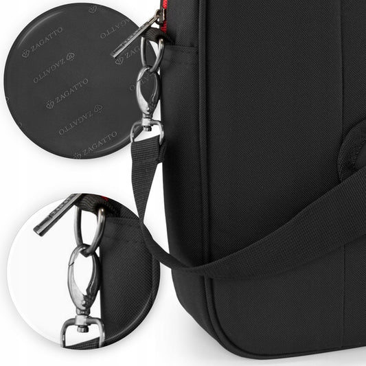 15,6 colių lengvas didelis juodas darbo krepšys moterims ir vyrams ZAGATTO