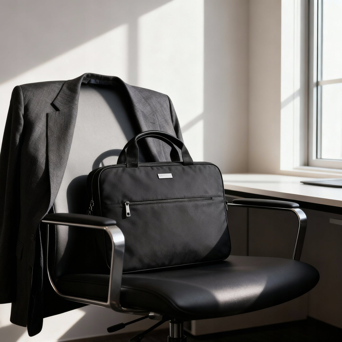 Juodas, lengvas, talpus 15,6" kompiuterio dėklas Zagatto