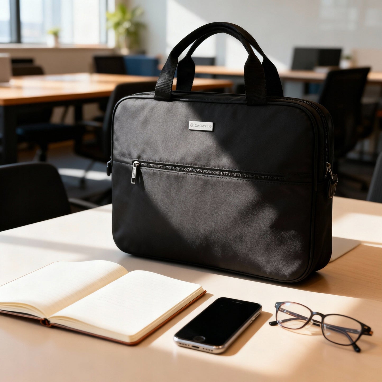 Juodas, lengvas, talpus 15,6" kompiuterio dėklas Zagatto