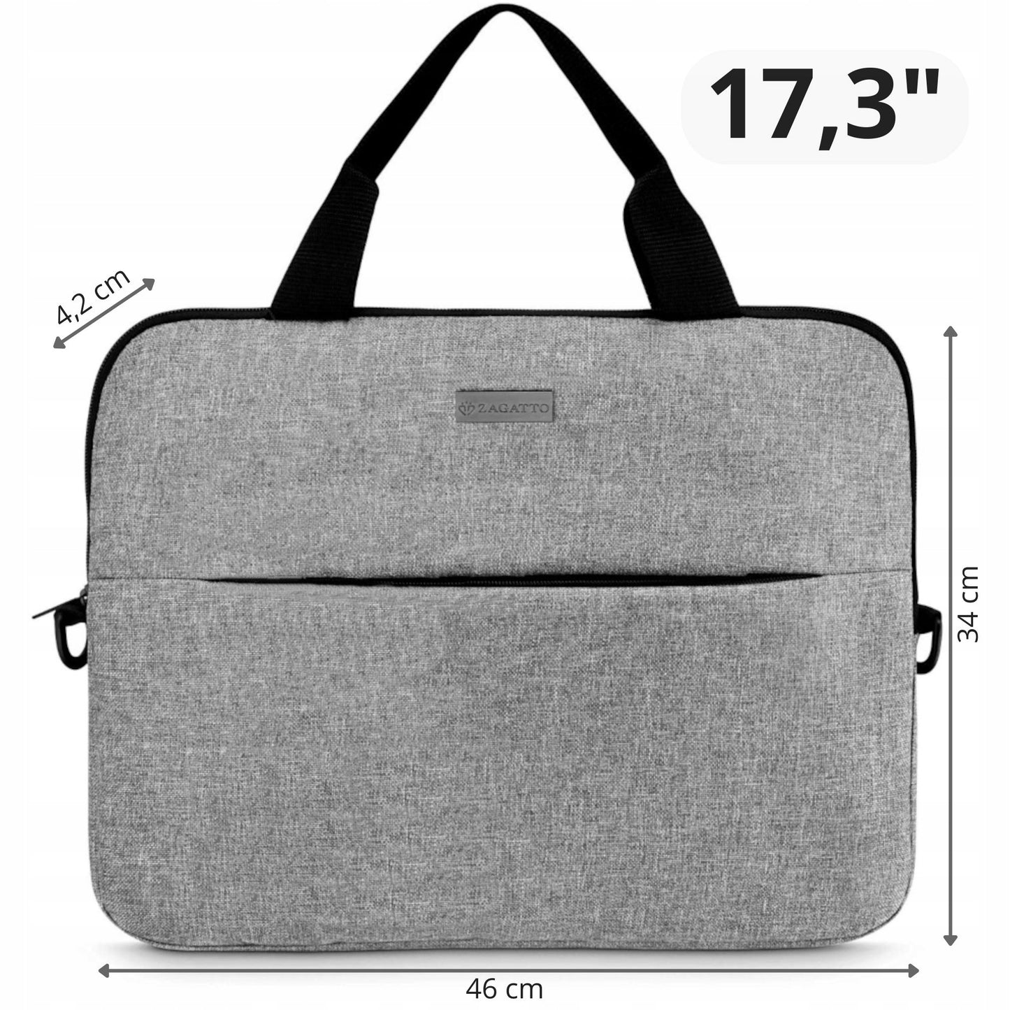 17,3" lengvas talpus pilkas nešiojamojo kompiuterio dėklas Zagatto