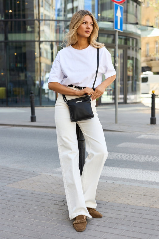 Maža odinė moteriška rankinė per petį, plona, klasikinė, premium, Beltimore