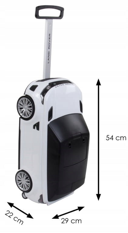 VAIKŲ VAŽINĖJAMASIS LAGAMINAS LAND RANGE ROVER BALTAS COIL