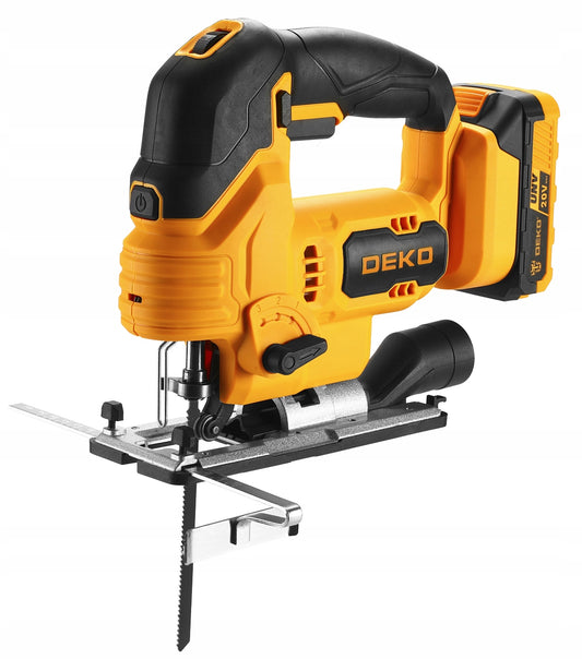 Akumuliatorinė dėlionės pjūklas medienai, metalui 20V 2Ah su ašmenimis, rinkinys DEKO