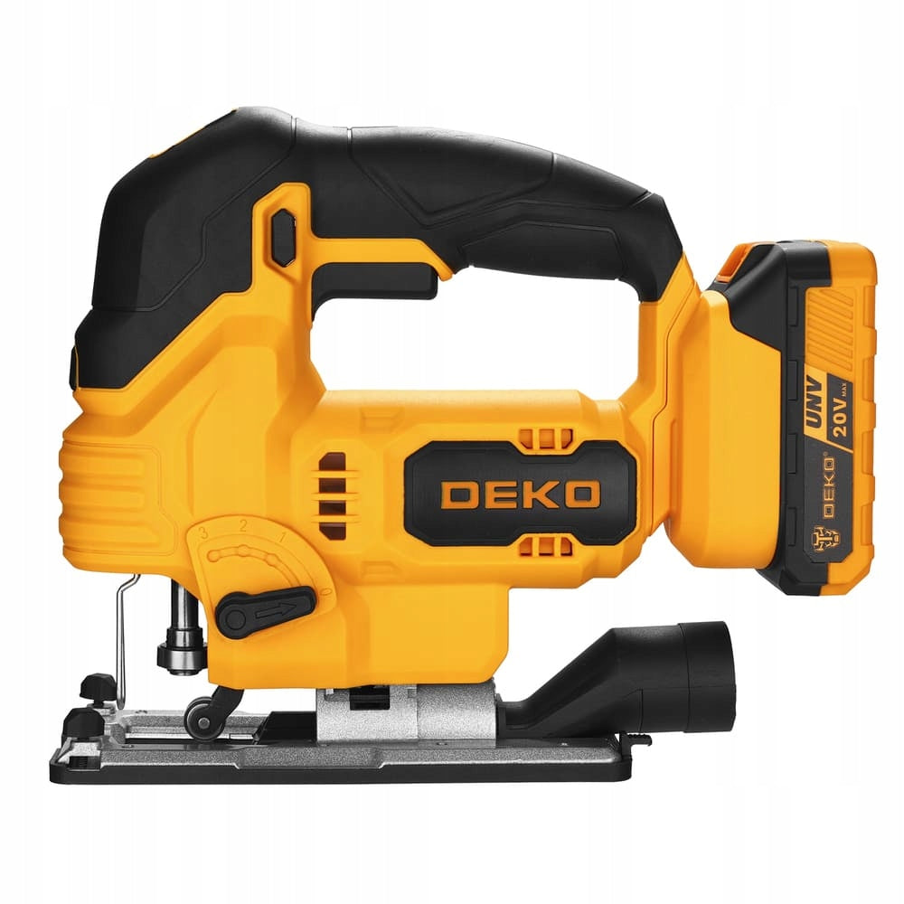 Akumuliatorinė dėlionės pjūklas medienai, metalui 20V 2Ah su ašmenimis, rinkinys DEKO