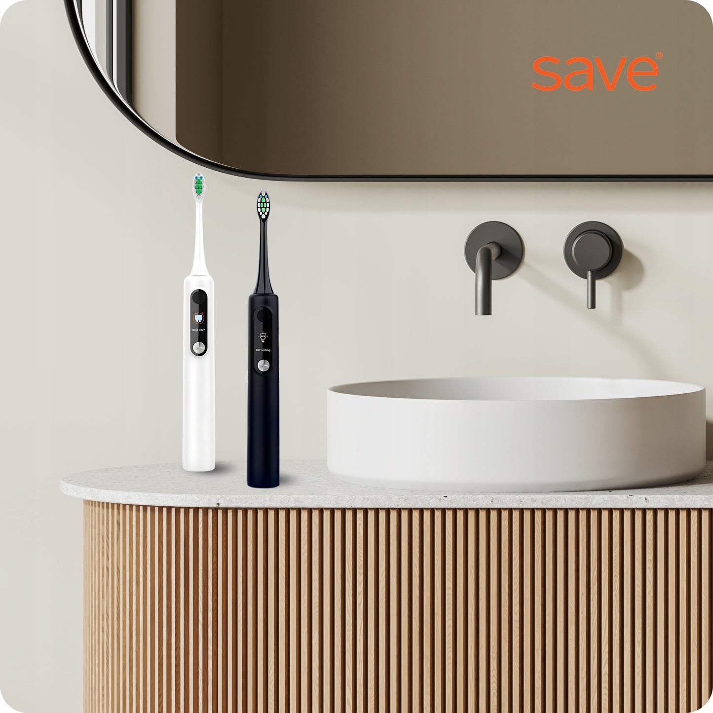 Rinkinys 2x Sonic elektrinis dantų šepetėlis su lenkišku meniu, 6 antgaliai