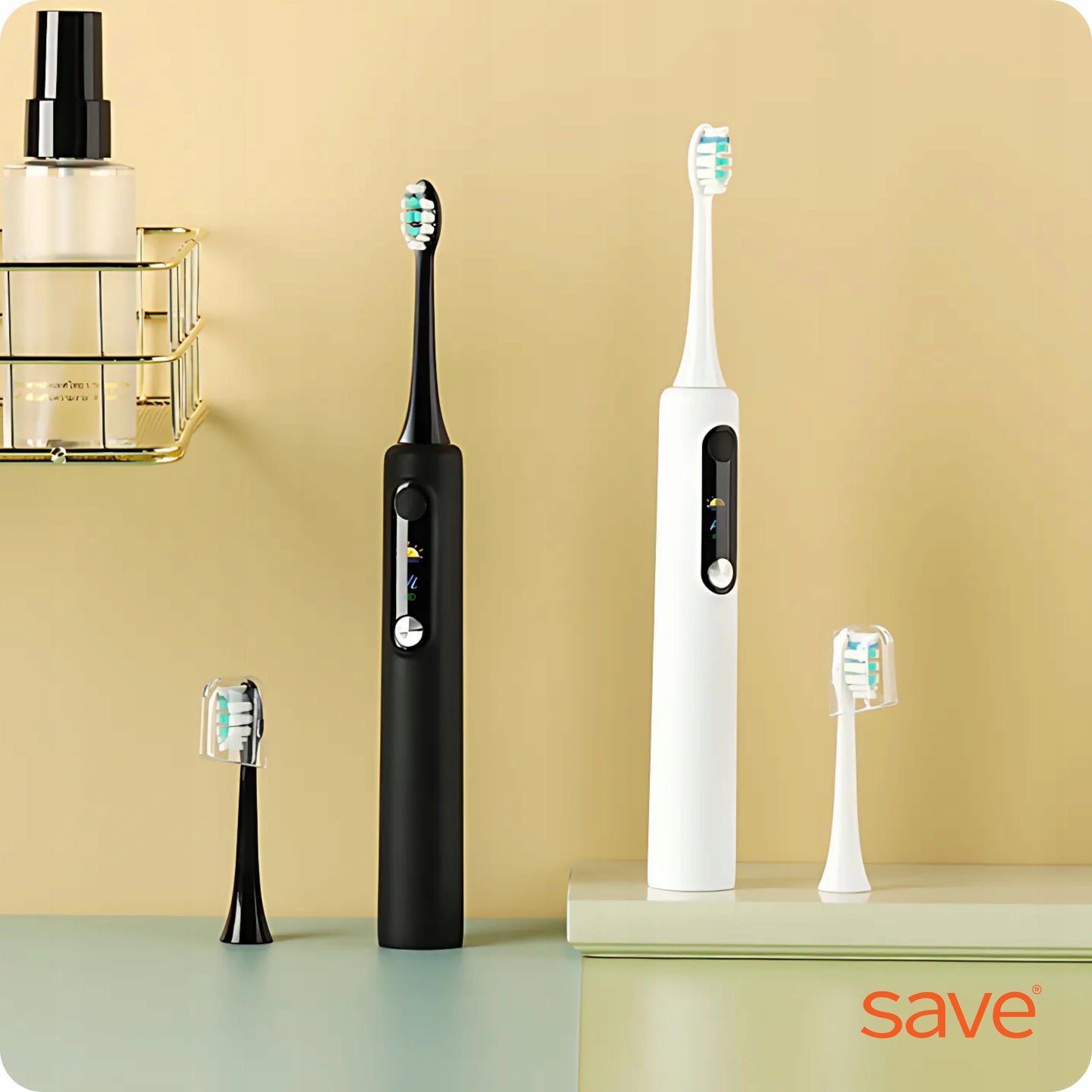 Rinkinys 2x Sonic elektrinis dantų šepetėlis su lenkišku meniu, 6 antgaliai