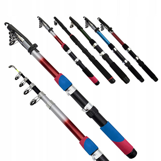 Žvejybos rinkinys 2x meškerė 2x ritė krepšys tinklas stovai jaukas priedai