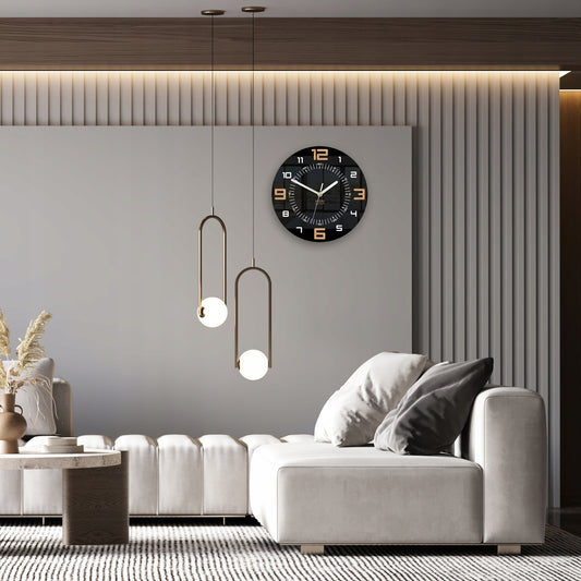 Alaska sieninis laikrodis juodas - 3D skaitomas - modernus - TYLUS