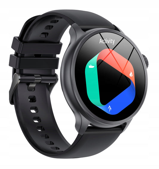 Vyriškas išmanusis laikrodis funkcijos PRANEŠIMAI PULSAS GlacierX Aura Juodas