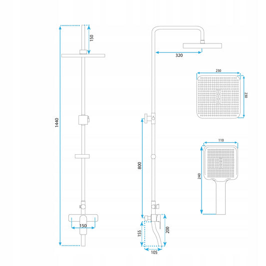 Dušo rinkinys REA ARGUS TYTAN