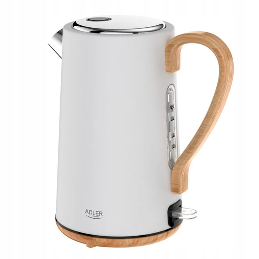 Adler AD1352 elektrinis virdulys, 2200 W, 1,7 l, baltas, metalinis