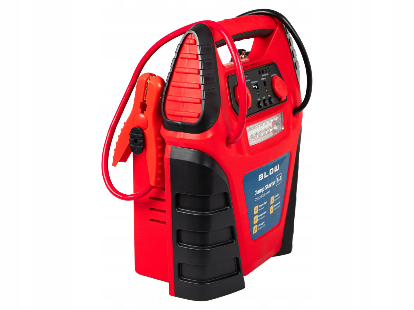 Automobilinis paleidiklis Jump Starter 5-in-1, 20000 mAh, 12V, kompresorius, „powerbank“