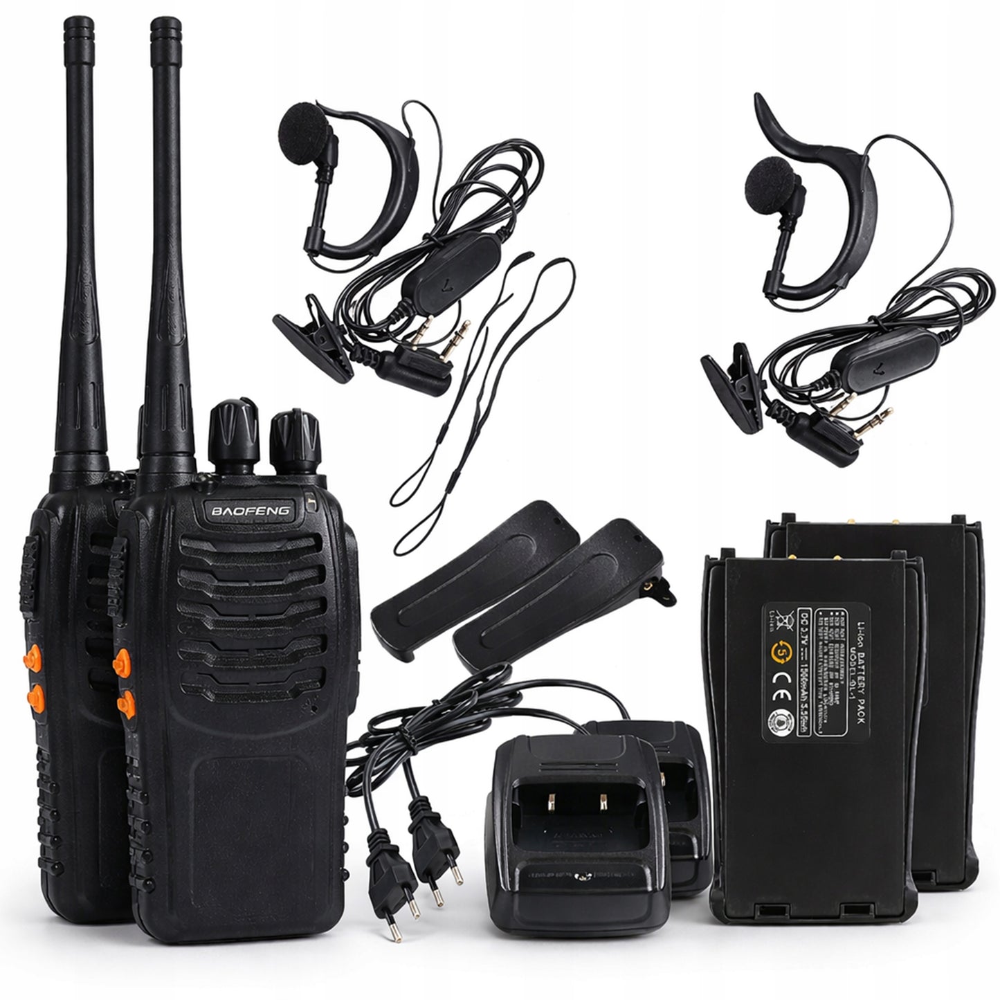 TRUMPABANGIS 2x RADIJOSTATĖLĖ BAOFENG BF-888S PMR DIDELIS ATSKIRTIS RADIJO TELEFONAS