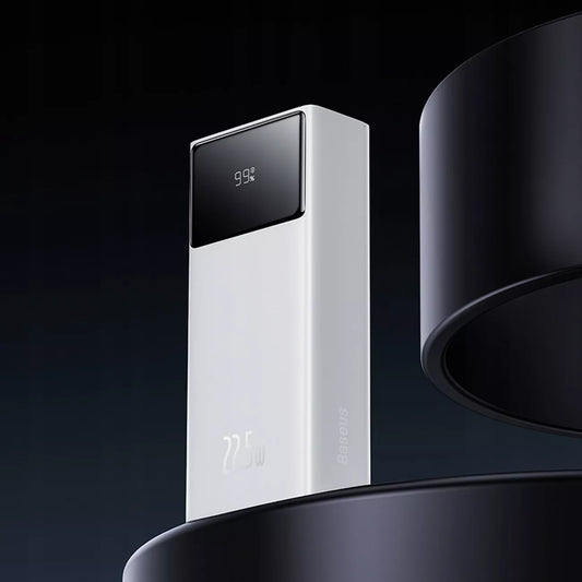 BASEUS EnerFill FP41 30000mAh 22.5W nešiojamas įkroviklis su USB-C laidu - baltas