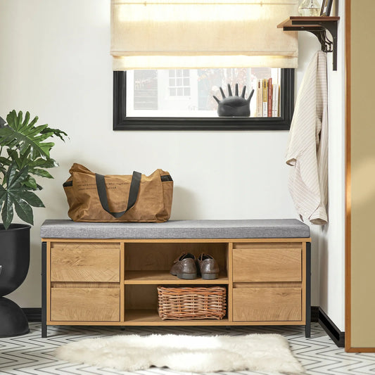 Batai su suoliuku SoBuy FSR149-N, 110x35cm, ąžuolo spalva