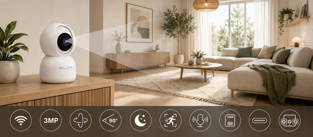 BLOW 3 MP HD sukiojama „WiFi“ IP kamera „Tuya Smart PTZ“ – vidaus kamera ir elektroninė auklė