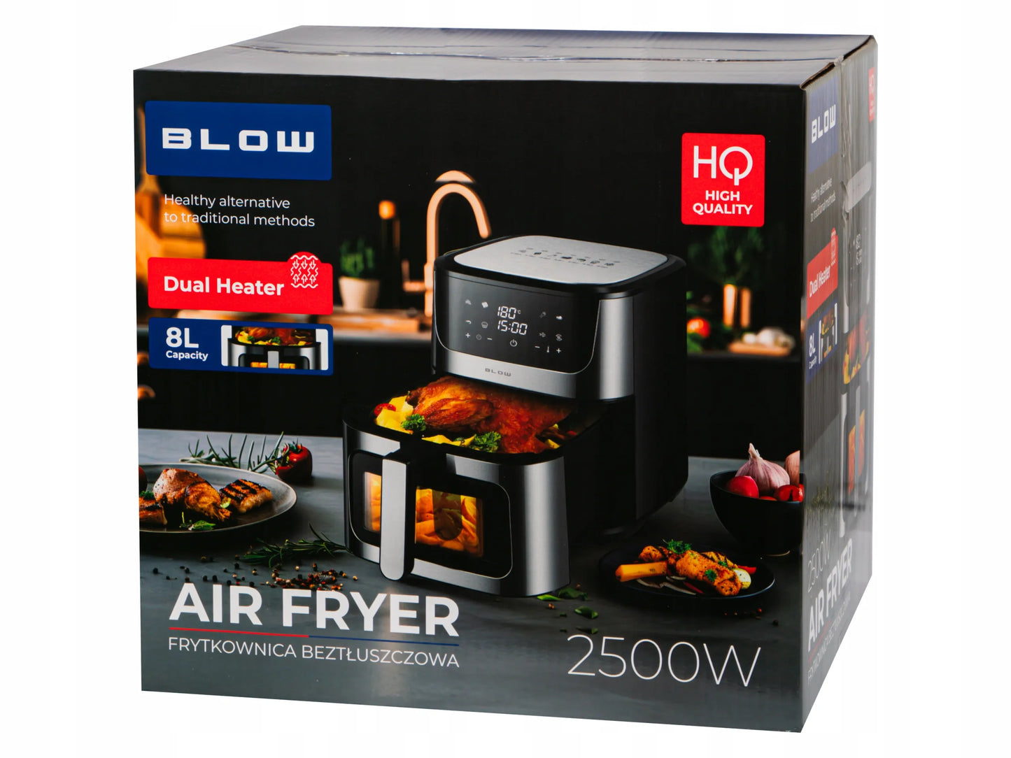 BLOW 44-600 karšto oro gruzdintuvė, 8 litrų, 2500W, 8 programos