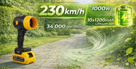 BLOW akumuliatorinis lapų pūstuvas sodo pūstuvas belaidis 230 km/h TURBO 21V
