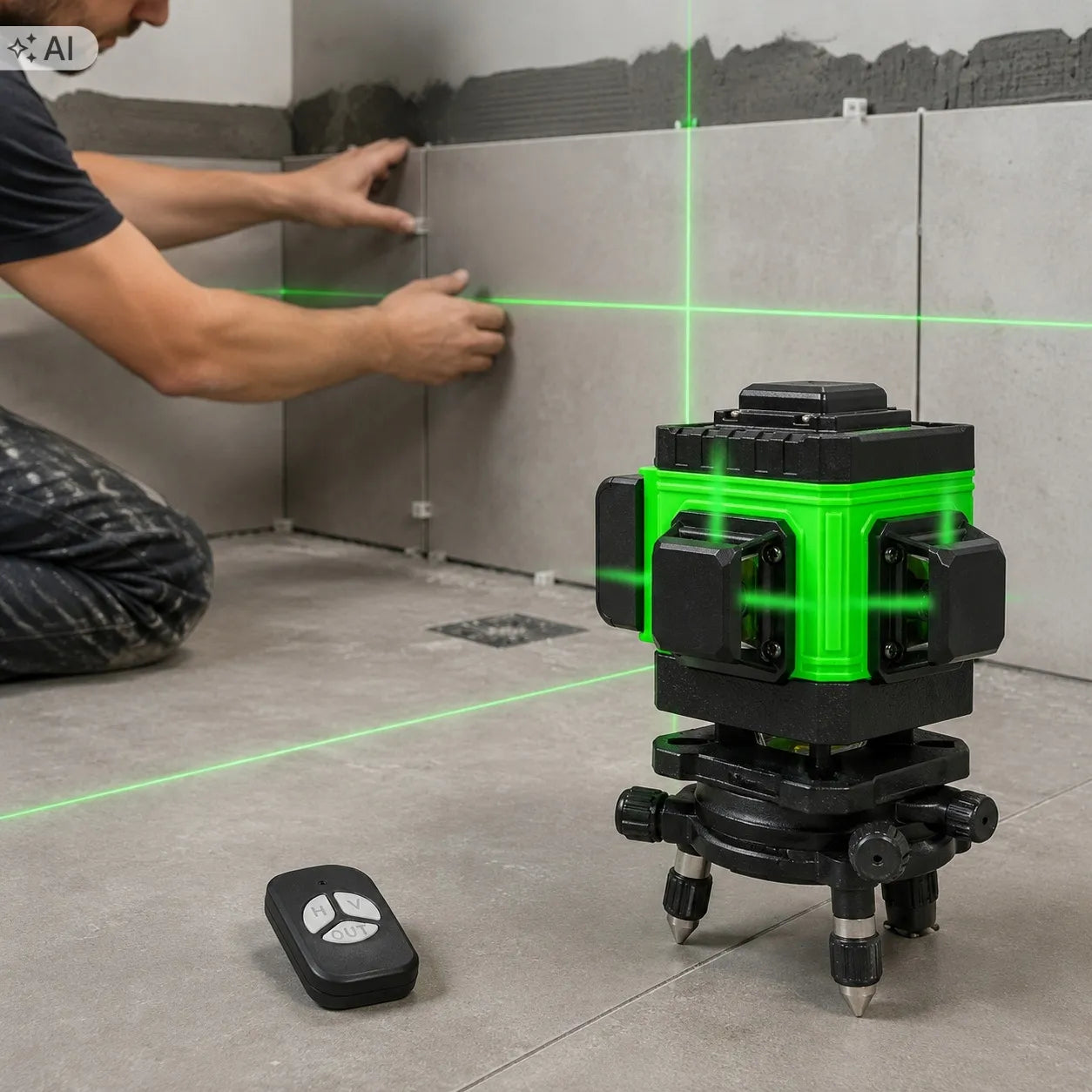 BLOW GT-C1 3D lazerinis nivelyras 360°, kryžminis žalias lazeris, 12 linijų