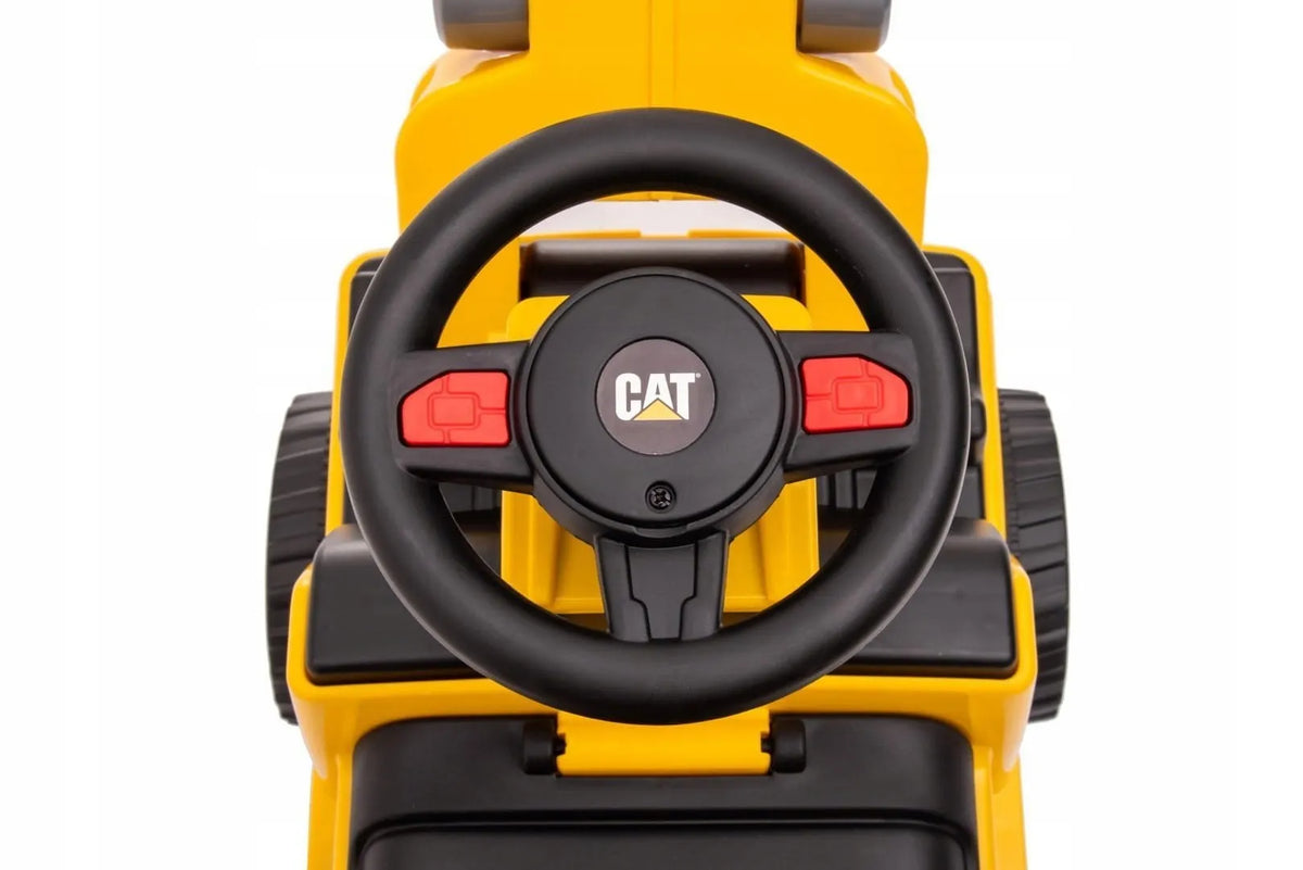 CAT krautuvas-važitėtukas, stumiamas automobilis nuo 1 metų, daiktadėžė, dideli ratai