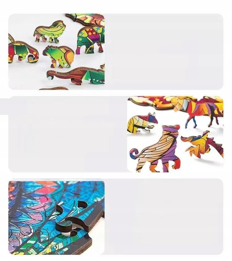 DIDELĖS MEDINĖS DĖLIONĖS, 300 DETALIŲ, ŽAVINGA PELĖDA, MEDINĖJE DĖŽUTĖJE