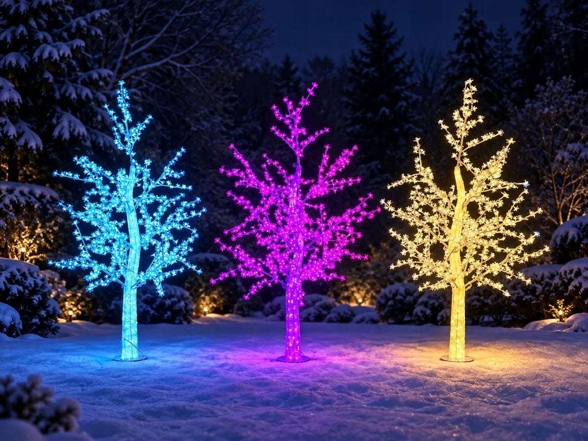 Didelis LED žydinčios vyšnios medis 180 cm, šventinis lauko, šaltai baltas