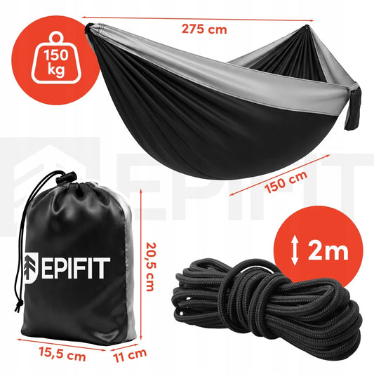 DIDELIS VIENVIETIS TURISTINIS HAMAKAS 275x150 CM SODO KELIONIŲ STOVYKLAVIMO