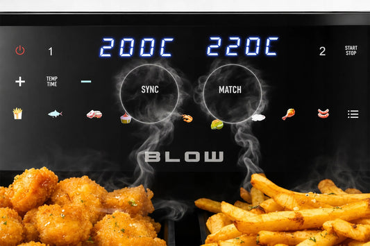 DVIGUBASIS "AIR FRYER" FRYTINĖ BE-ALIEJINĖ KEPIMO KROSNELĖ XXL 9L 2 kaitinimo elementai GALINGA 2600W