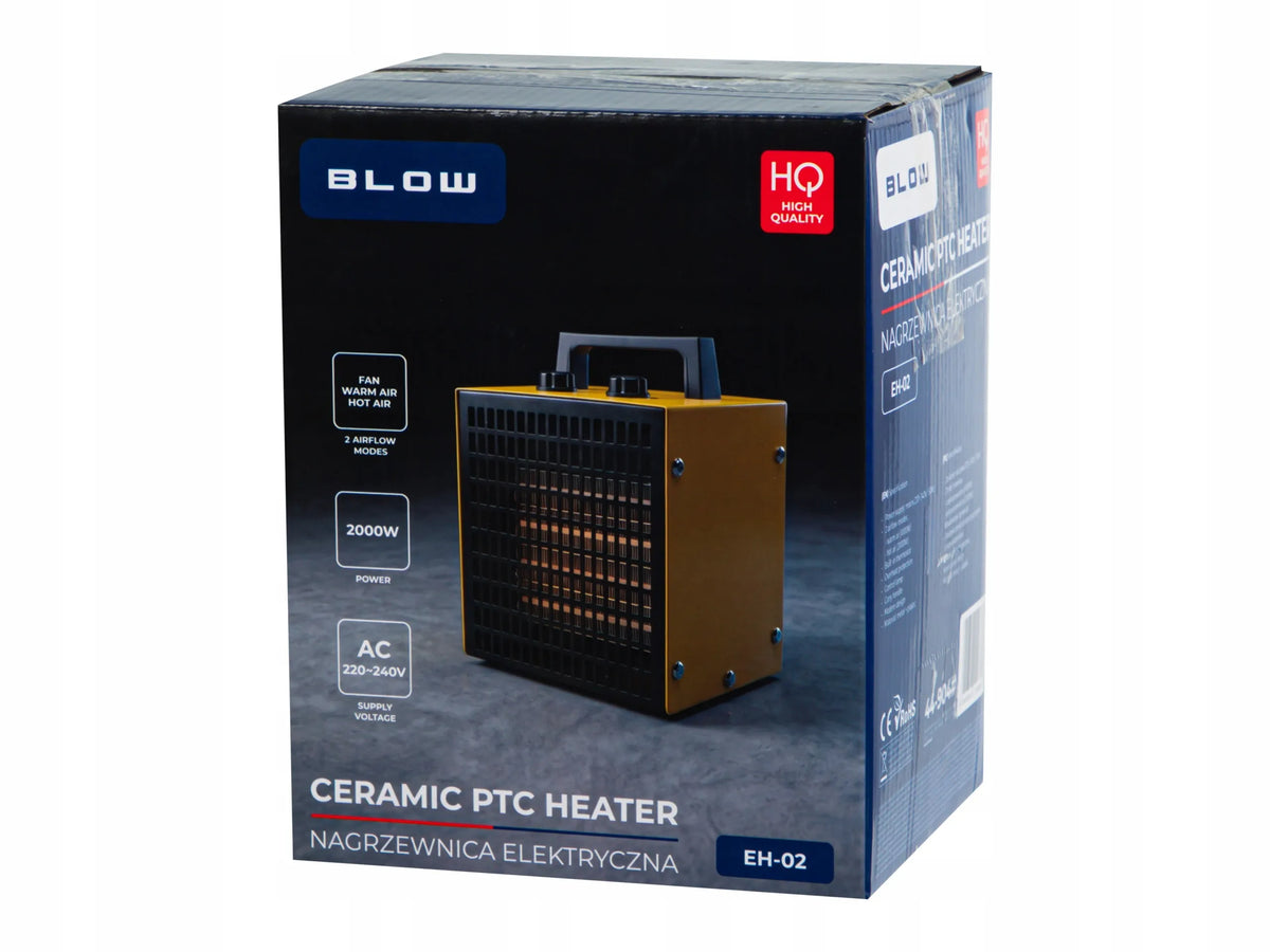 Elektrinis šildytuvas BLOW EH-02, 2000 W, termoventiliatorius su termostatu