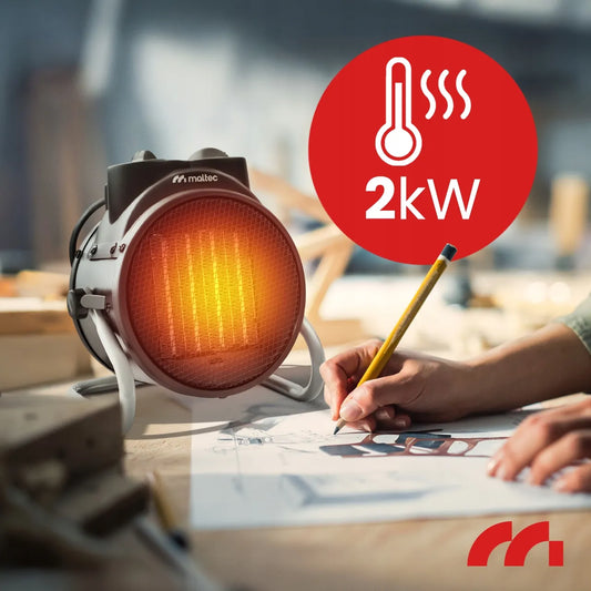 Elektrinis šildytuvas su ventiliatoriumi ir termostatu Maltec INFERNO 4000, 2 kW