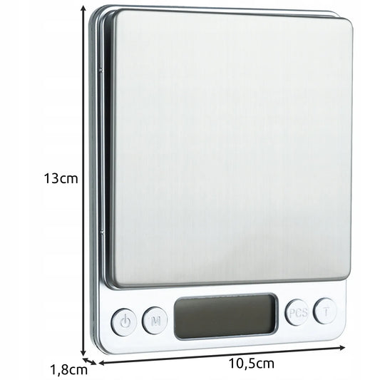 Elektroninės tiksliosios virtuvinės svarstyklės 500g 0,5kg 0,01g LCD ekranas