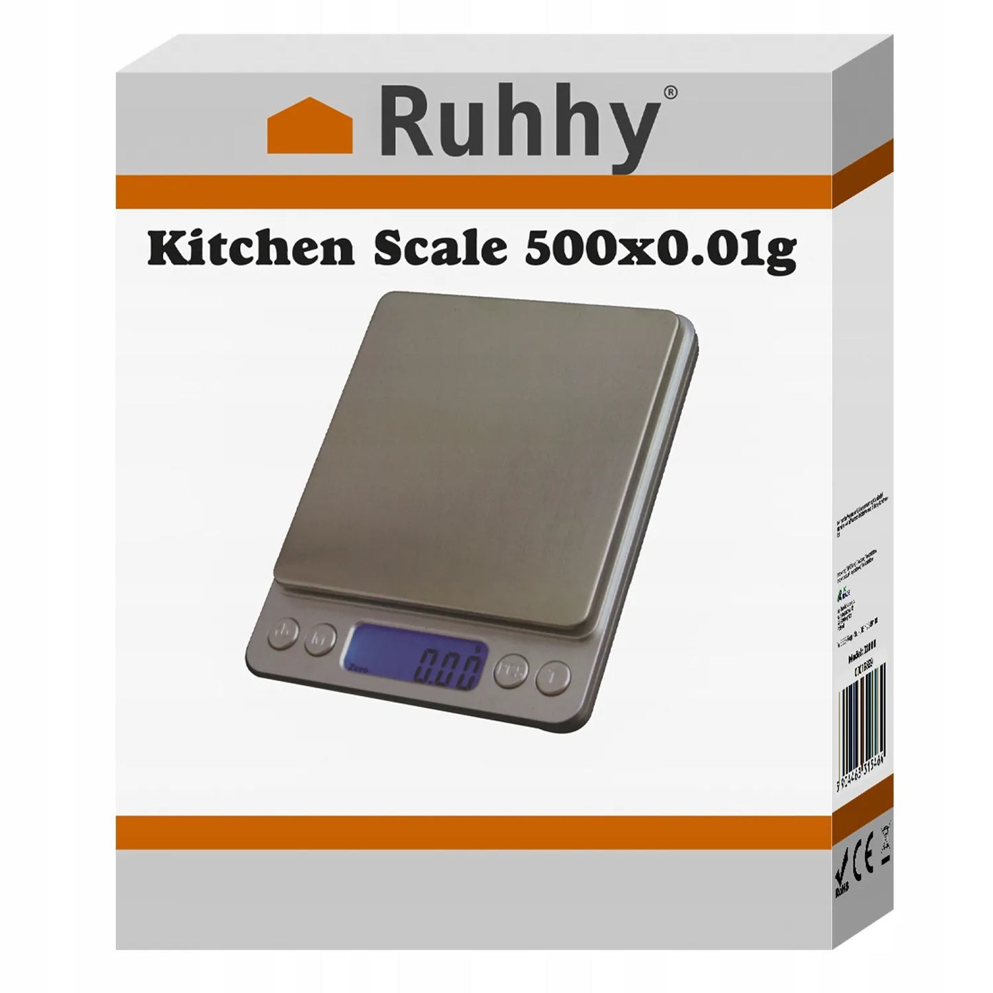 Elektroninės tiksliosios virtuvinės svarstyklės 500g 0,5kg 0,01g LCD ekranas