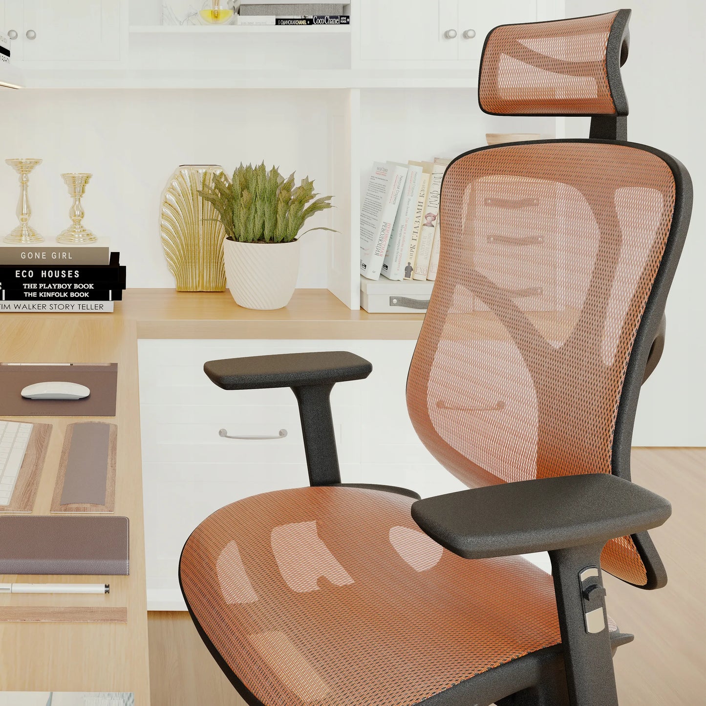 Ergonominė biuro kėdė Diablo V-Basic juoda ir oranžinė