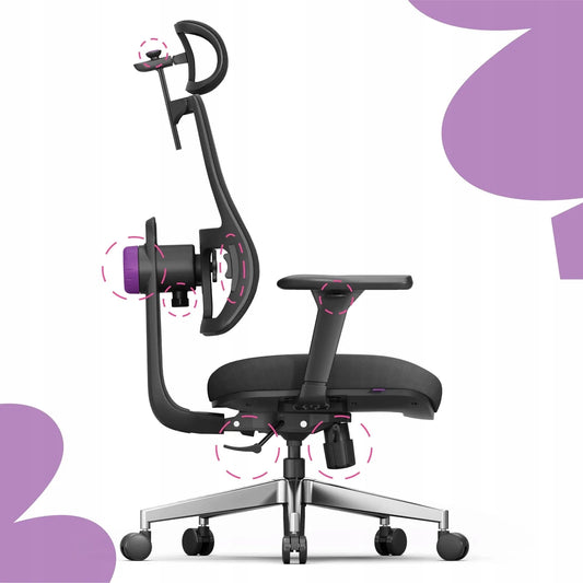 Ergonominė biuro kėdė Spacetronik Lumbo, reguliuojama, iki 136 kg, sukamoji