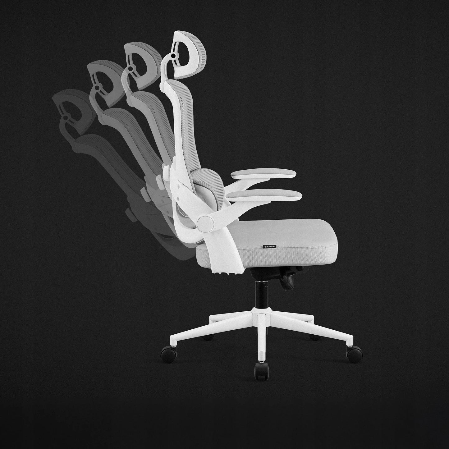 Ergonomiškas biuro kėdė sukama patogi DIABLO V-Light baltai-pilka