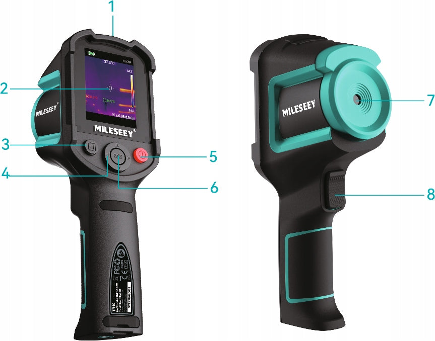 PRO termovizorinė kamera –20 +550 USB-C 2.8" LCD Signalizacija CE Nuotraukų įrašymas