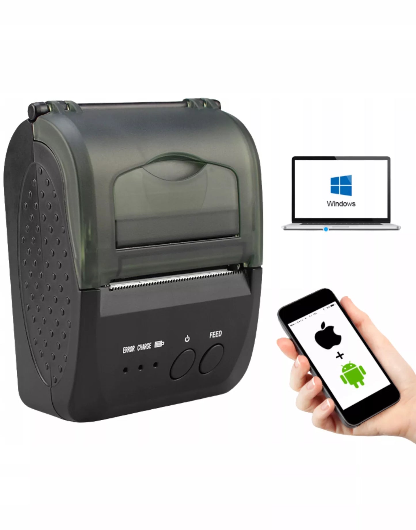 NEŠIOJAMAS MINI TERMINIS SPAUSDINTUVAS MOBILUS BLUETOOTH SĄSKAITOMS USB