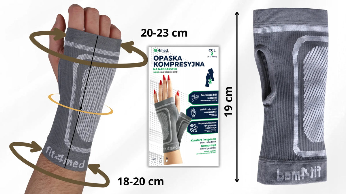 FIT4MED elastinis kompresinis riešo įtvaras, S/M, 2 vnt.