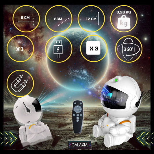 GALAXIA astronautų žvaigždžių projektorius vaikams, naktinė LED lempa