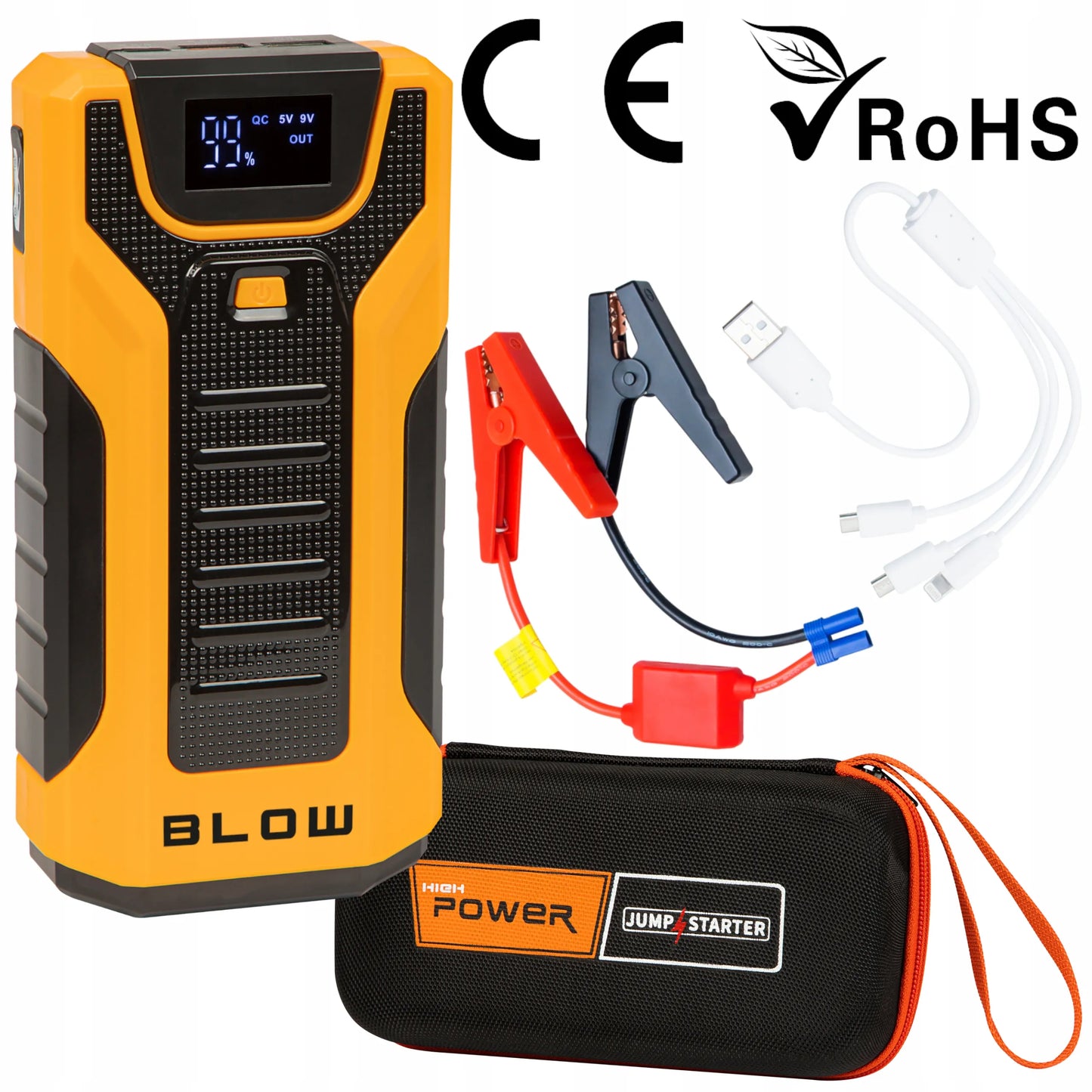 Galingas "Jump Starter" automobilio užvediklis, 30000 mAh „Powerbank“ su žibintuvėliu